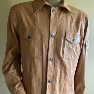 Daniel Cremieux Leather Shirt Jacket